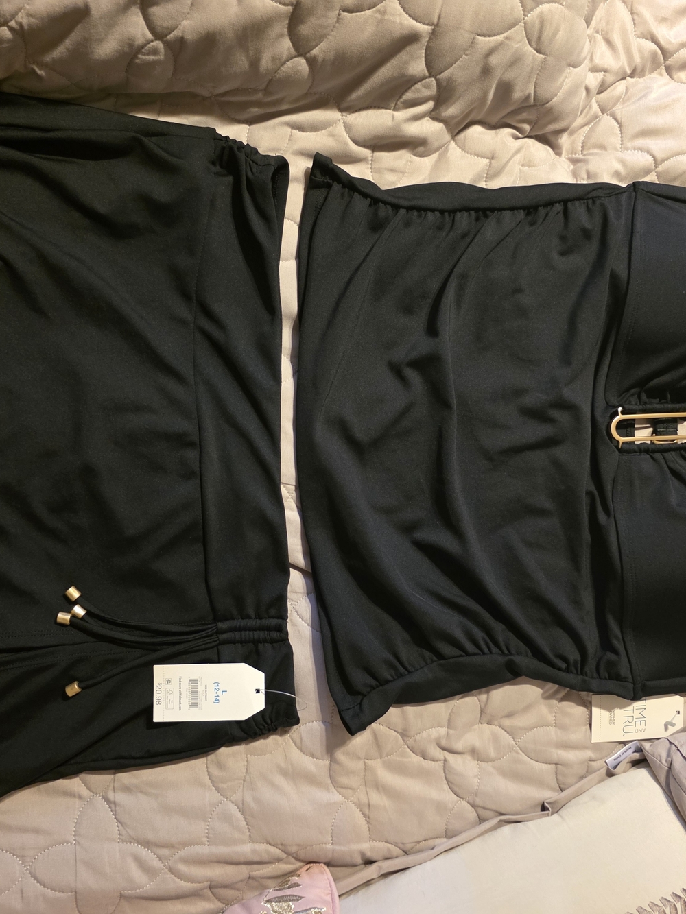 Time and Tru Black Tankini with Skirt Swim Set - Picture 2 of 10